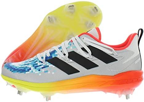 imageadidas Mens Adizero Afterburner 8 CleatsSilver MetallicCore BlackSolid Redmulticolored