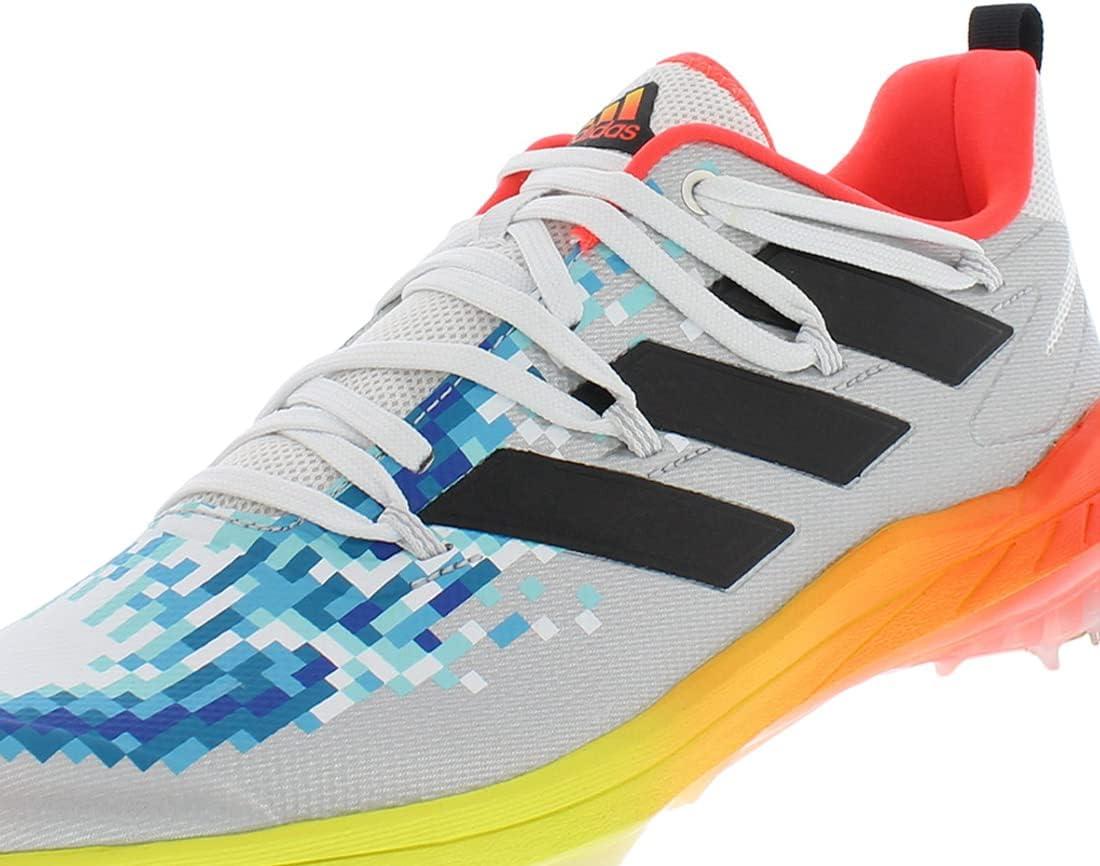 imageadidas Mens Adizero Afterburner 8 CleatsSilver MetallicCore BlackSolid Redmulticolored