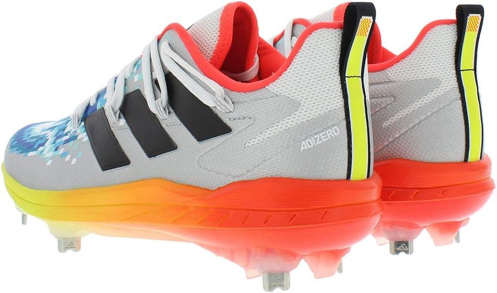 imageadidas Mens Adizero Afterburner 8 CleatsSilver MetallicCore BlackSolid Redmulticolored