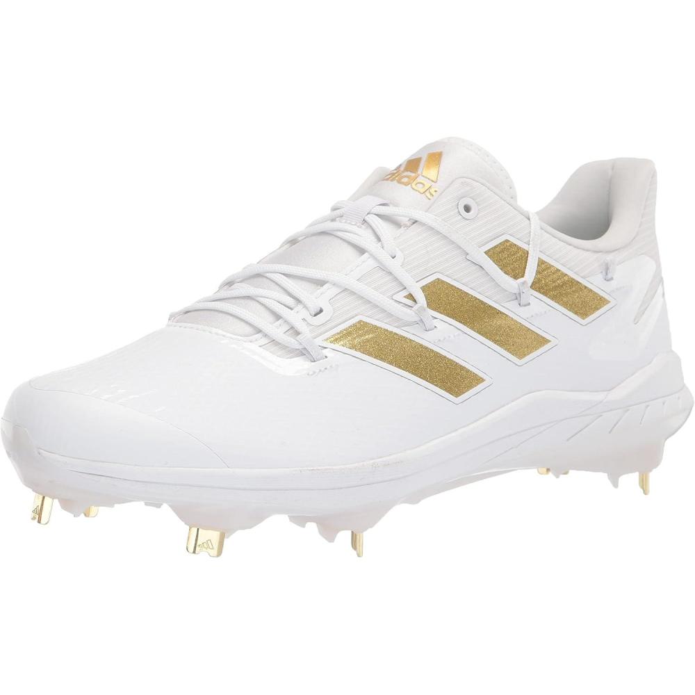 imageadidas Mens Adizero Afterburner 8 CleatsWhiteGold MetallicWhite