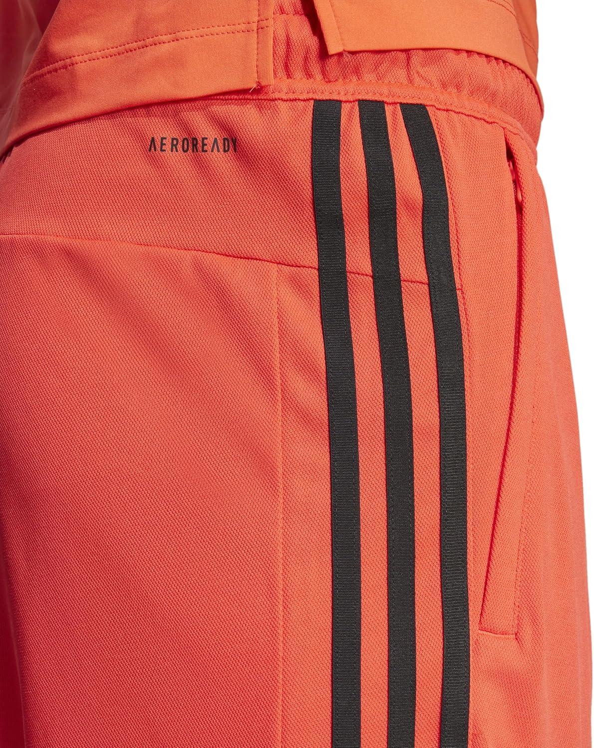 imageadidas Mens Train Essentials Piqu 3Stripes ShortsBright RedBlack