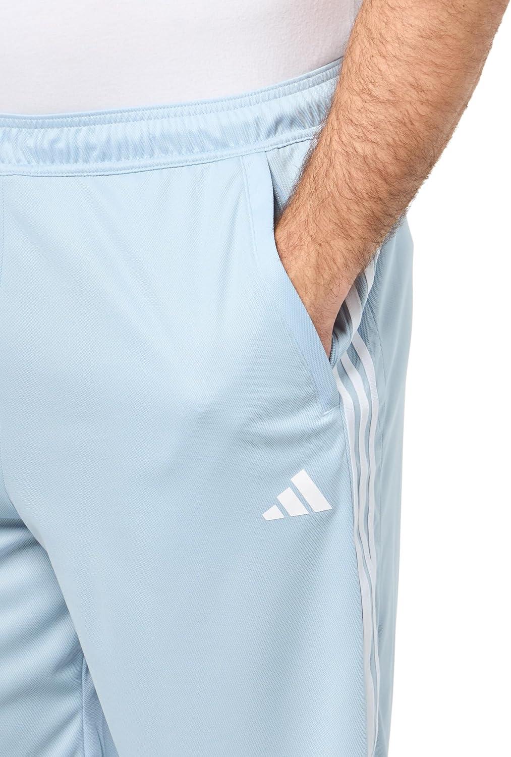 imageadidas Mens Train Essentials Piqu 3Stripes ShortsWonder BlueWhite