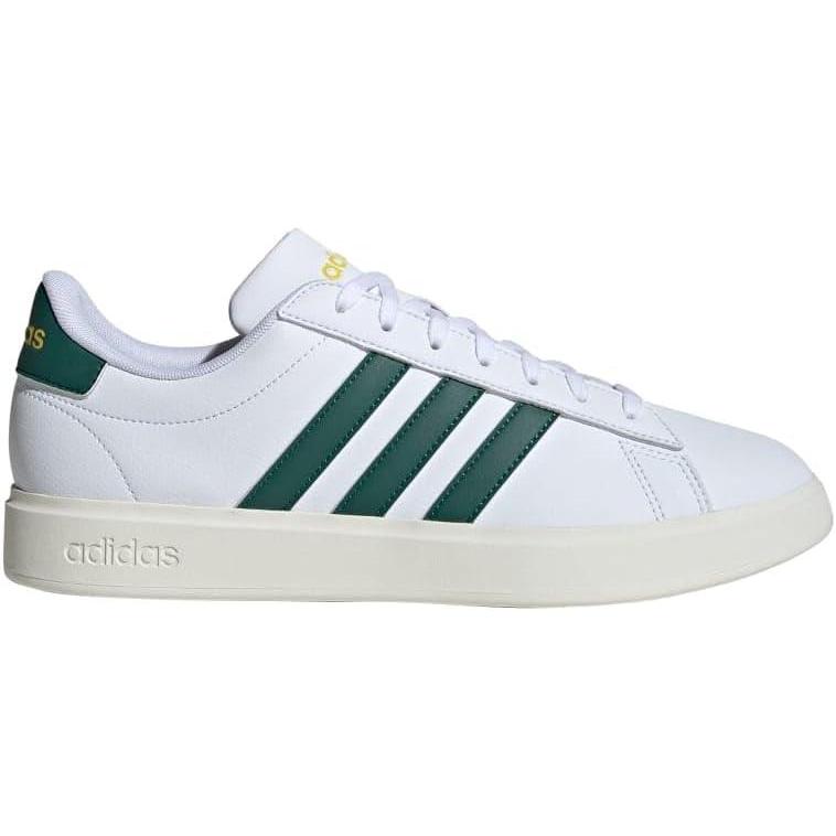 imageadidas Mens Grand Court 20 ShoeWhiteCollegiate GreenUtility Yellow