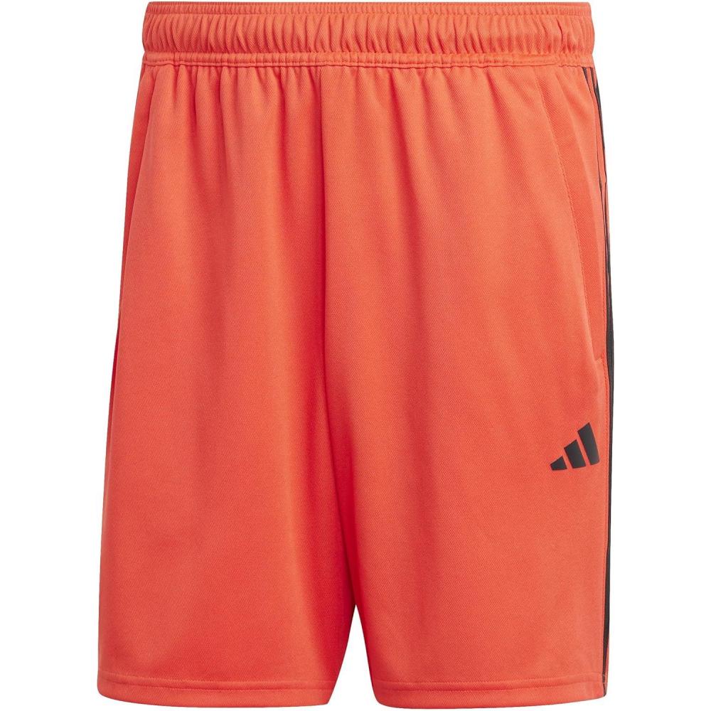imageadidas Mens Train Essentials Piqu 3Stripes ShortsBright RedBlack