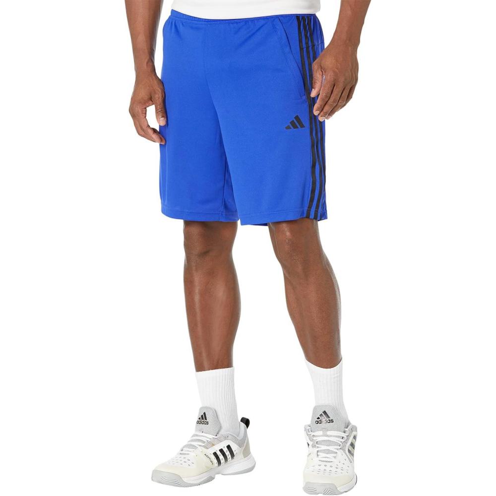 imageadidas Mens Train Essentials Piqu 3Stripes ShortsLucid BlueBlack