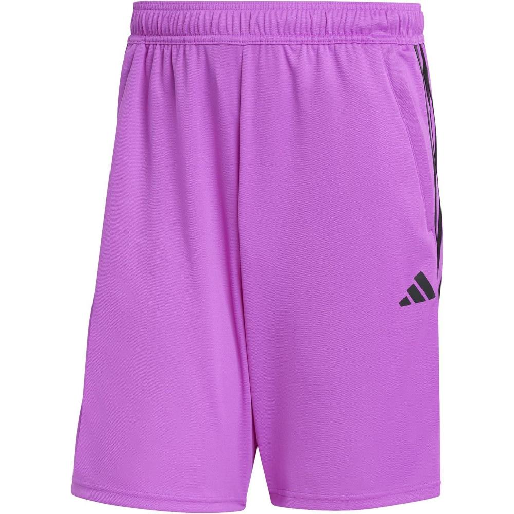 imageadidas Mens Train Essentials Piqu 3Stripes ShortsPurple BurstBlack