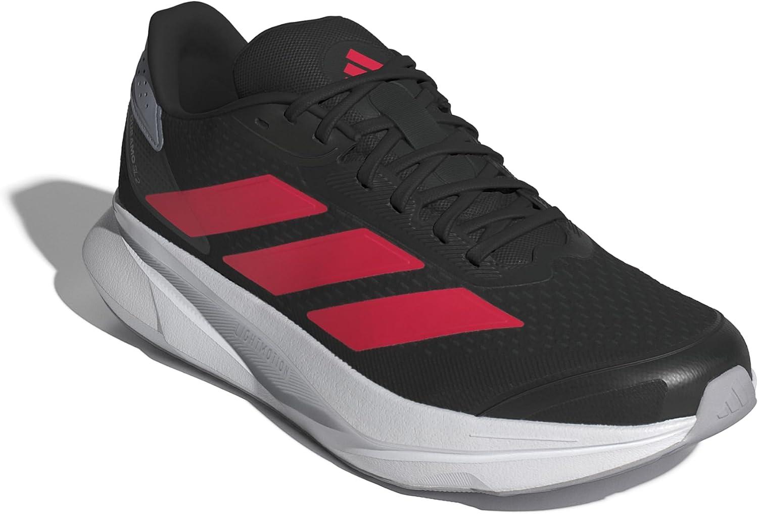 imageadidas Mens Duramo SL 2 Running ShoeBlackLucid RedHalo Silver