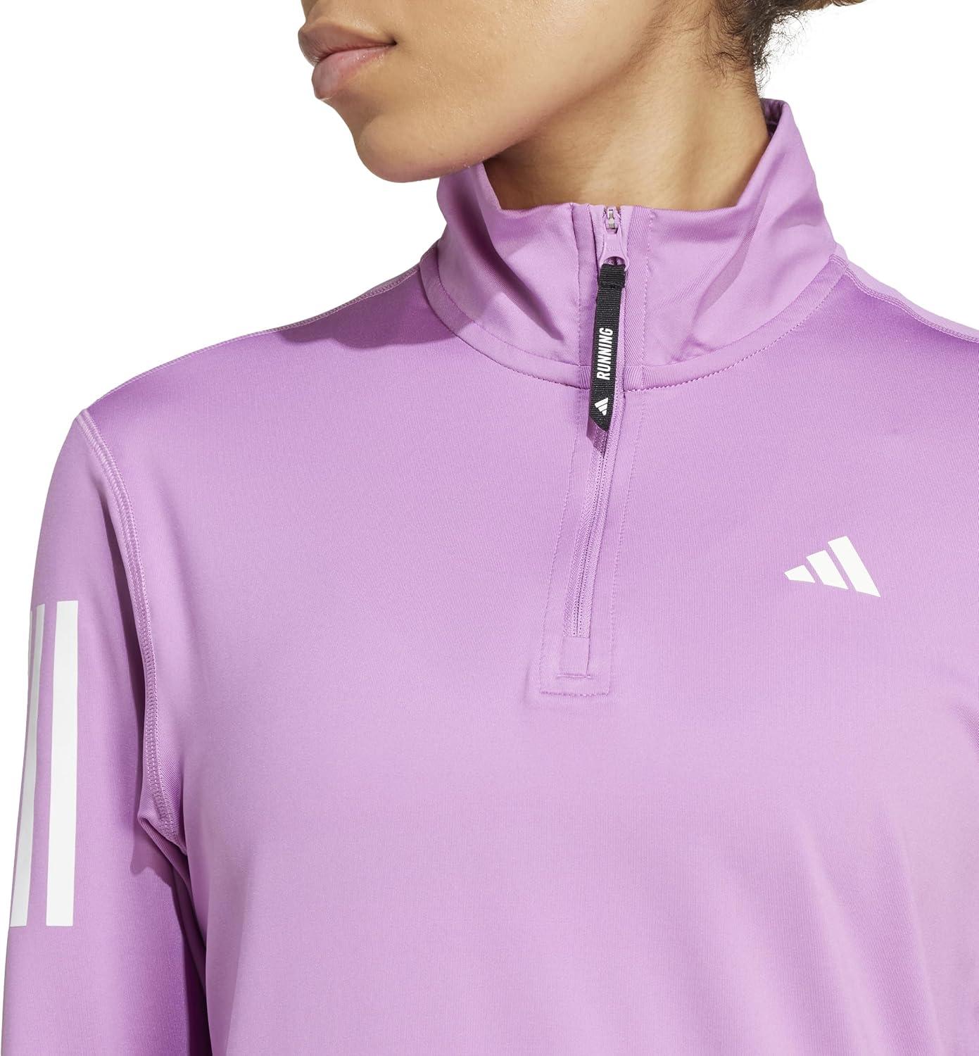 imageadidas womens Own the Run HalfzipPreloved Purple