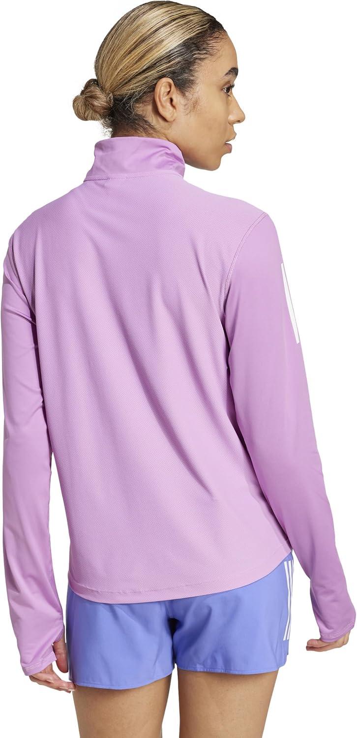 imageadidas womens Own the Run HalfzipPreloved Purple