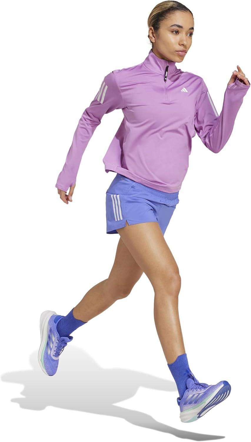 imageadidas womens Own the Run HalfzipPreloved Purple