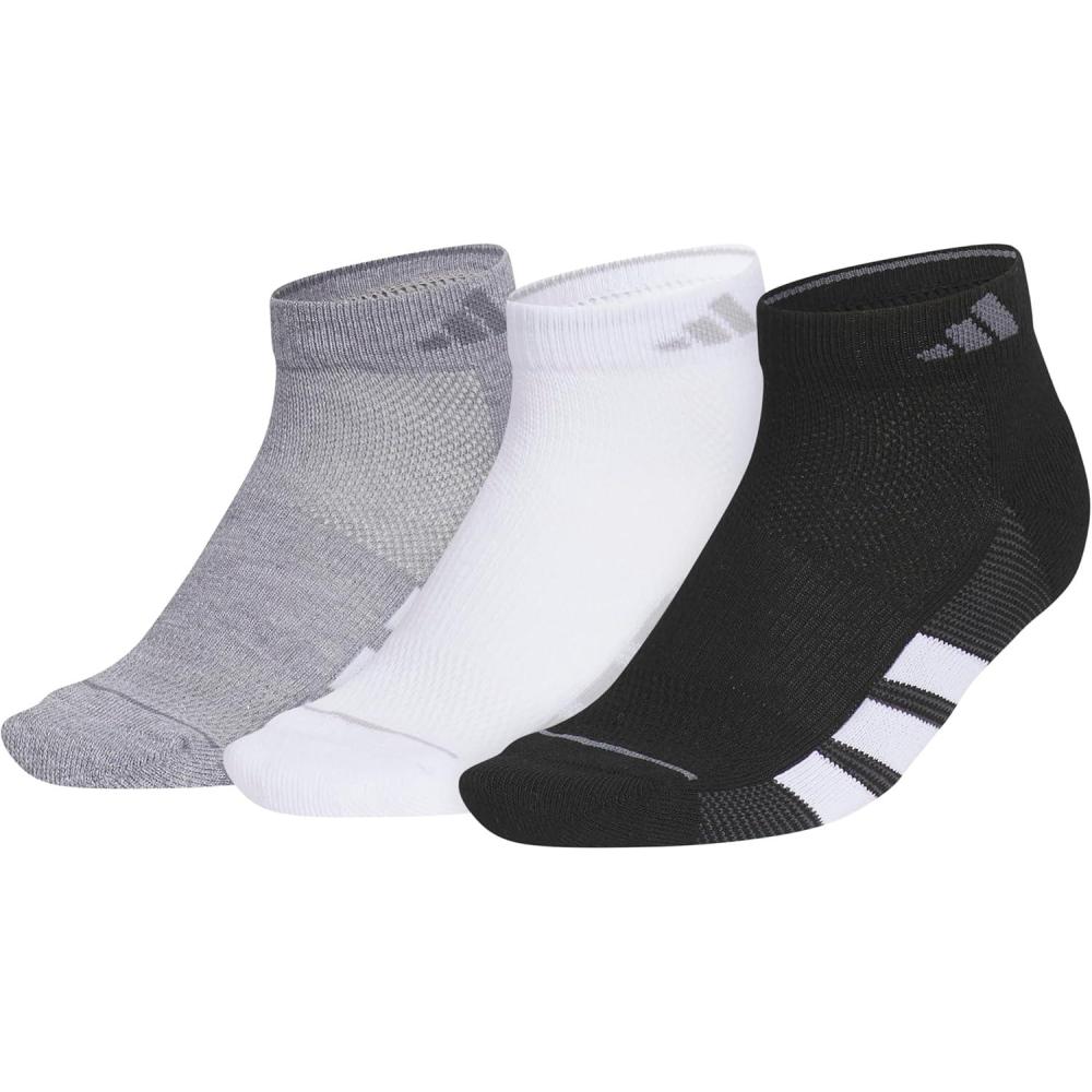 imageadidas Womens All Day Training Workout Socks 3 Pairs Multiple HeightsGreyWhiteBlack