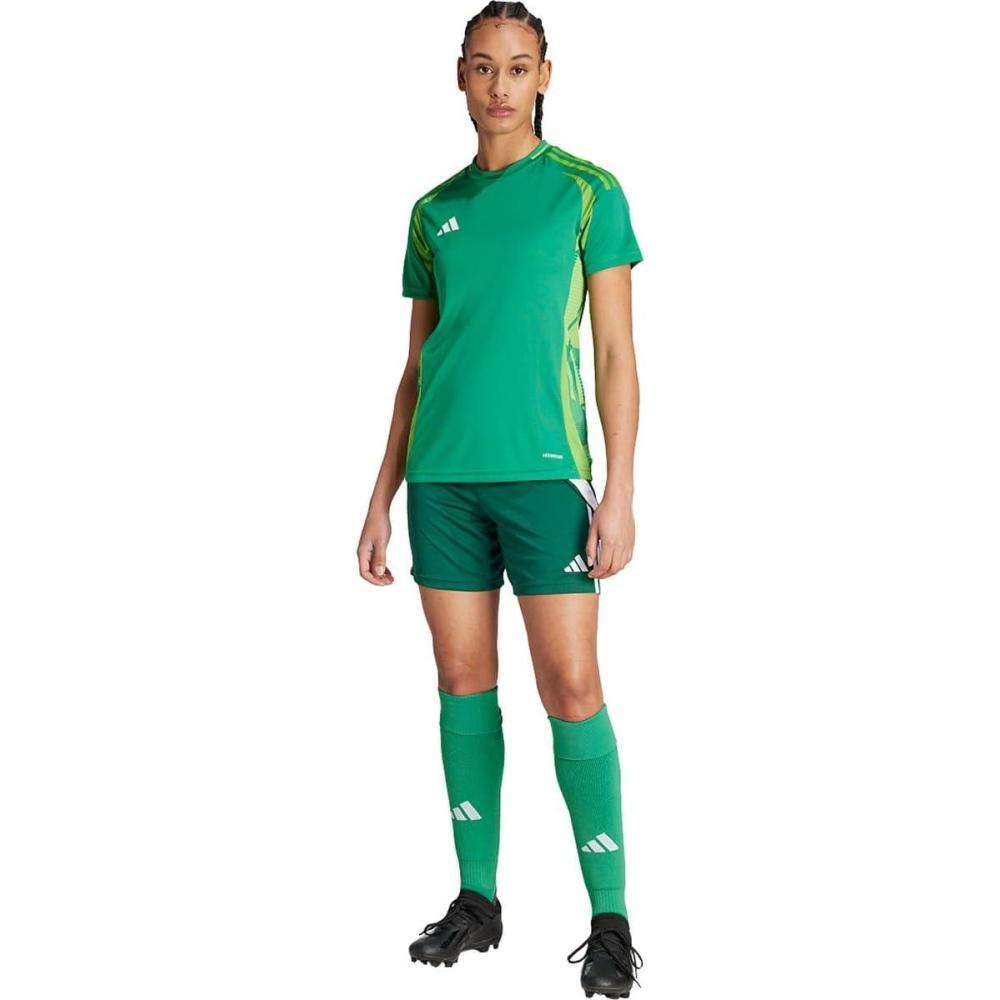 imageadidas Womens Standard Tiro 24 ShortsTeam Dark GreenWhite
