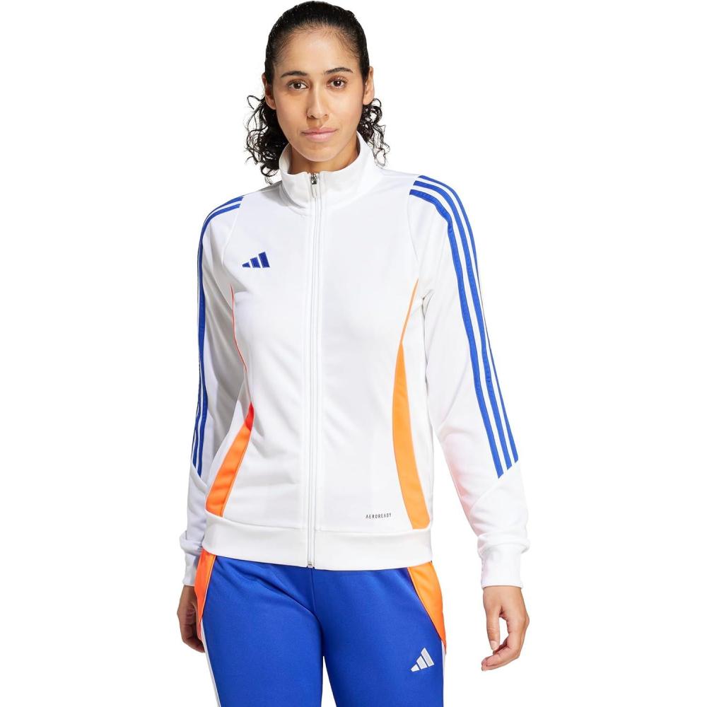 imageadidas Womens Tiro 24 Training JacketWhiteSolar RedLucid Blue