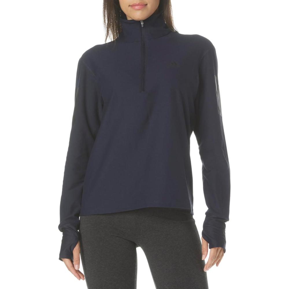 imageadidas womens Own the Run HalfzipLegend InkLegend Ink