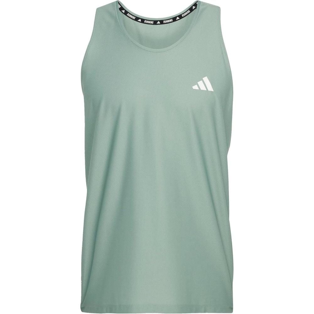 imageadidas Mens Own The Run Tank TopSilver Green