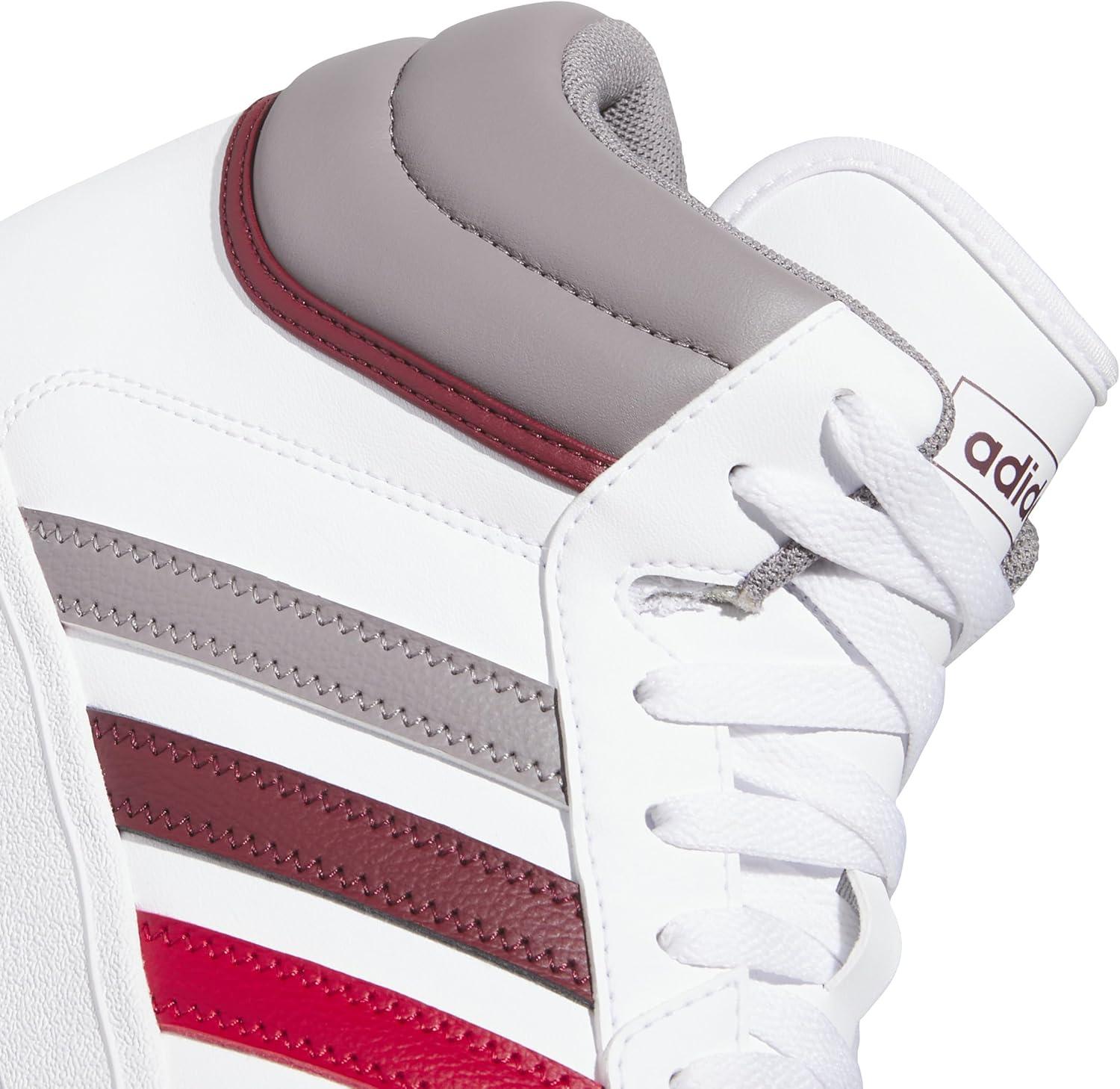 imageAdidas UnisexAdult Hoops 40 Mid TopWhiteTaupe OxideShadow Red