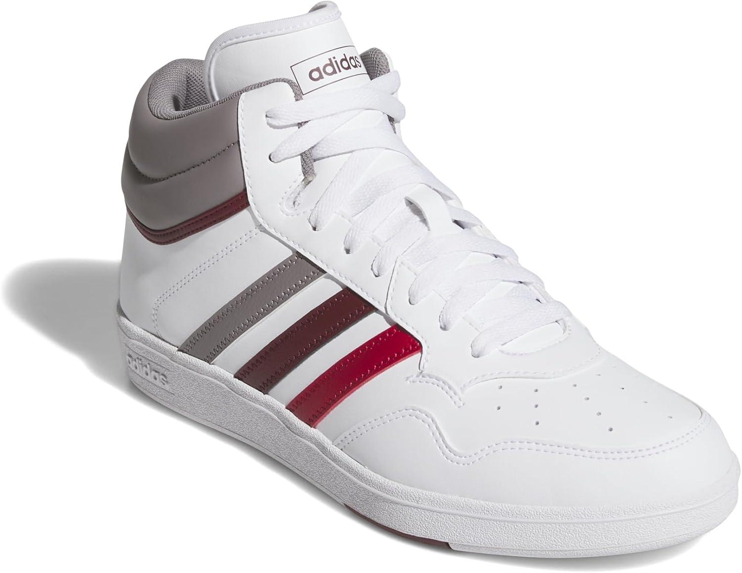 imageAdidas UnisexAdult Hoops 40 Mid TopWhiteTaupe OxideShadow Red