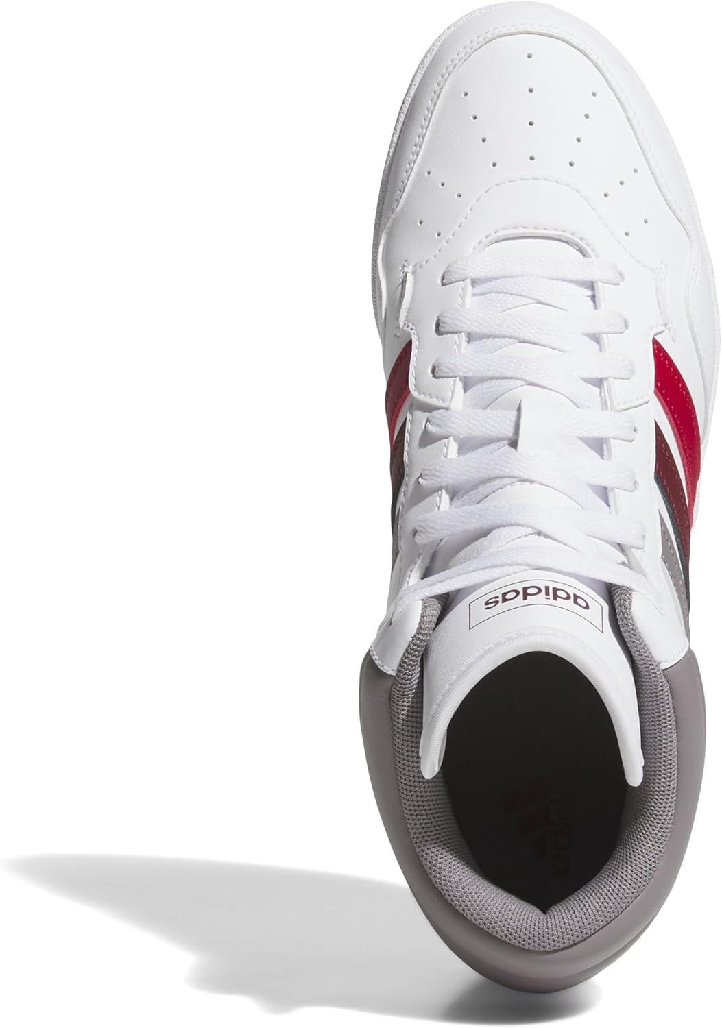 imageAdidas UnisexAdult Hoops 40 Mid TopWhiteTaupe OxideShadow Red