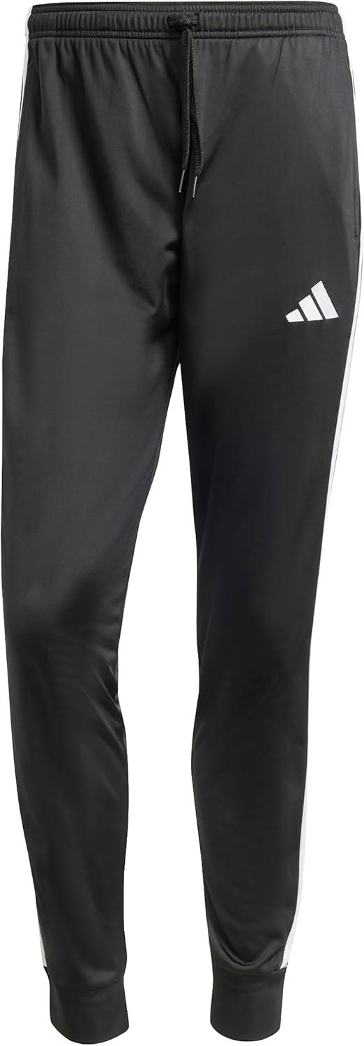 imageadidas Mens 3Stripes Tricot Tapered Track PantsBlackWhite