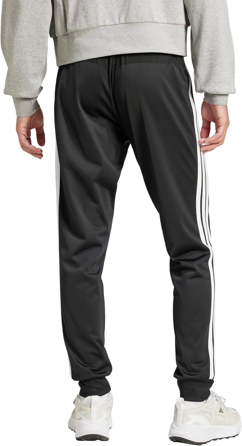 imageadidas Mens 3Stripes Tricot Tapered Track PantsBlackWhite