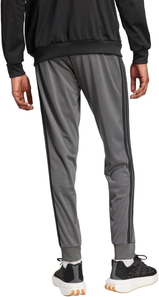 imageadidas Mens 3Stripes Tricot Tapered Track PantsGreyBlack