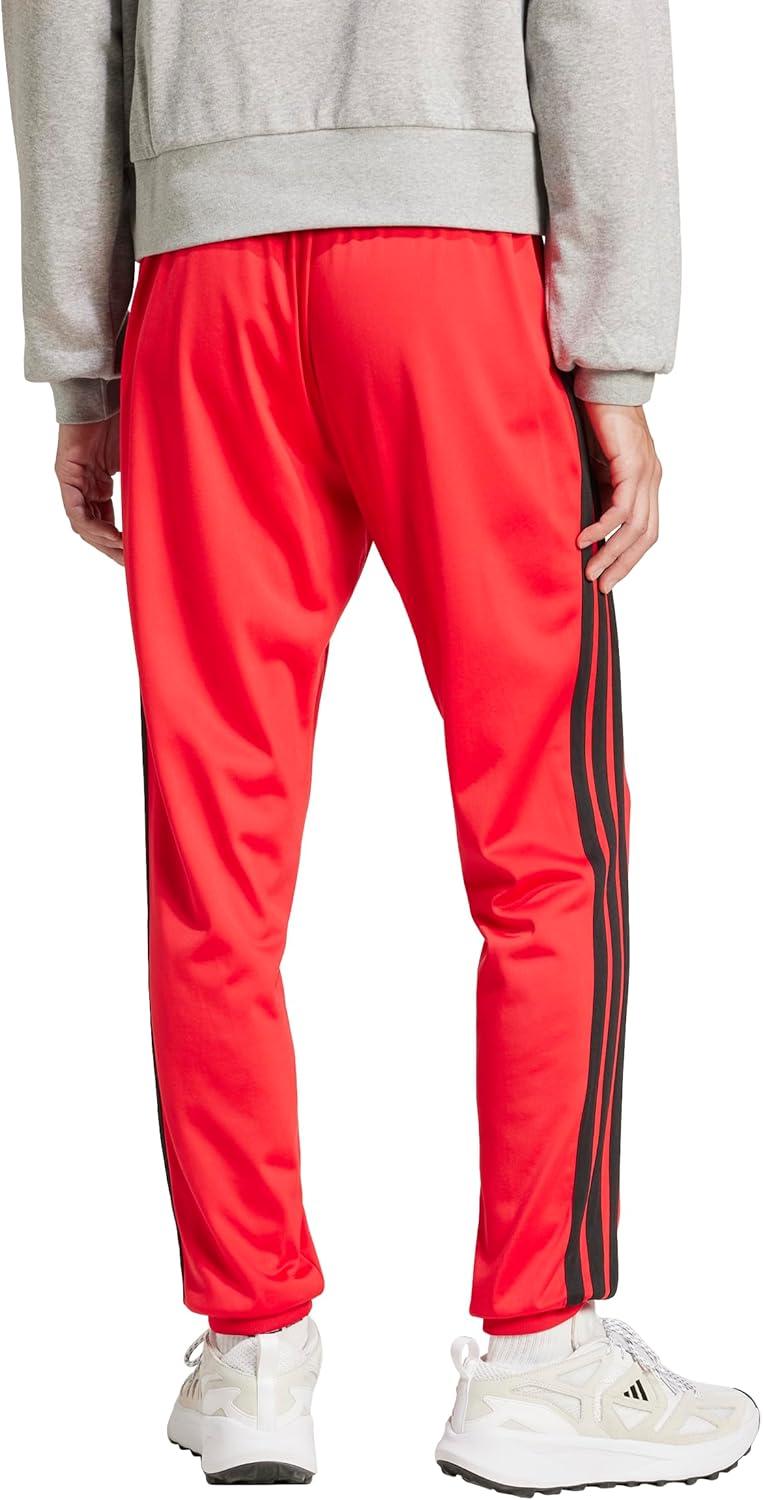 imageadidas Mens 3Stripes Tricot Tapered Track PantsPure Ruby