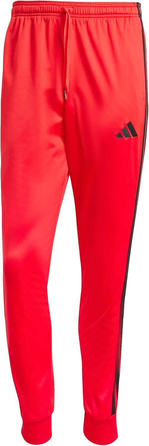 imageadidas Mens 3Stripes Tricot Tapered Track PantsPure Ruby