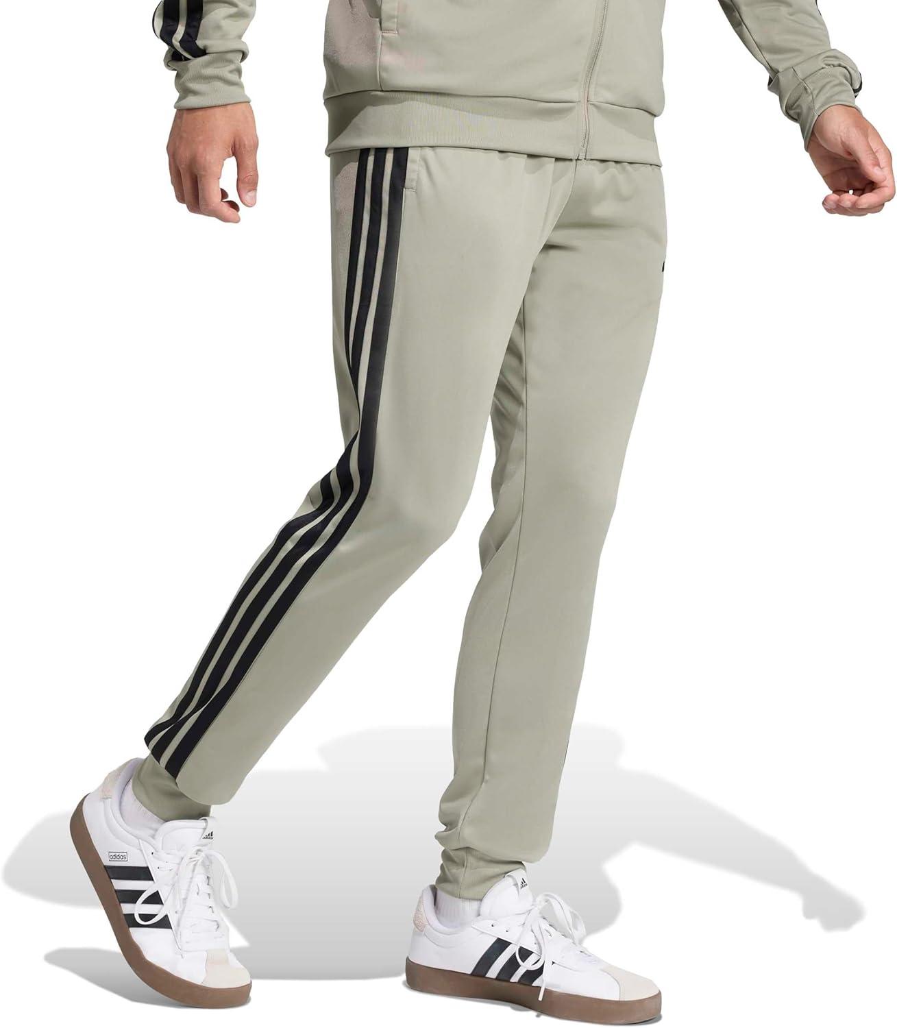 imageadidas Mens 3Stripes Tricot Tapered Track PantsSilver Pebble