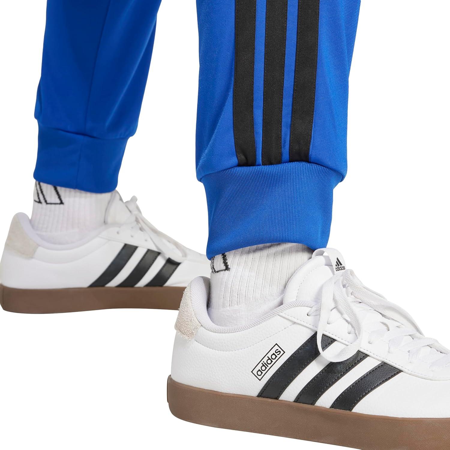imageadidas Mens 3Stripes Tricot Tapered Track PantsTeam Royal Blue