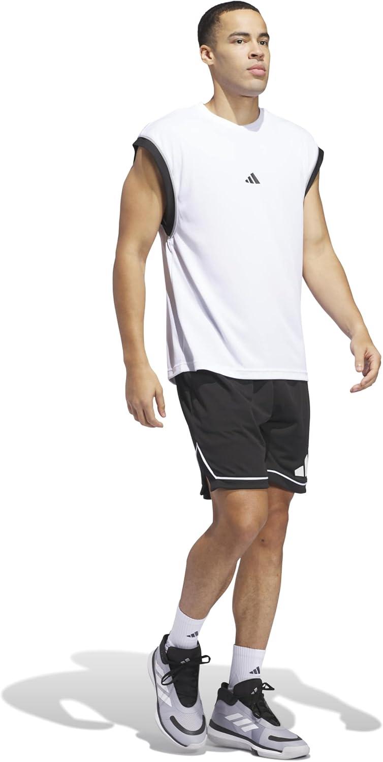 imageadidas Mens Badge of Sport Basketball ShortsBlackWhite