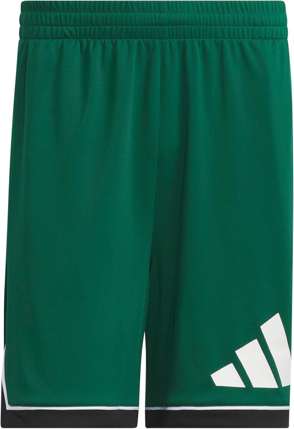 imageadidas Mens Badge of Sport Basketball ShortsTeam Dark GreenBlack