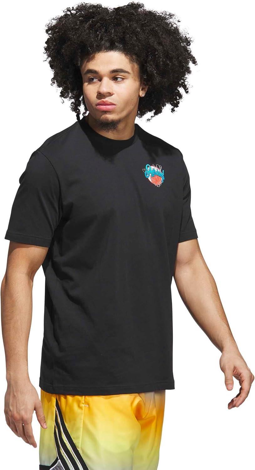 imageadidas Mens Basketball Graphic TShirtBlackNothing But Net