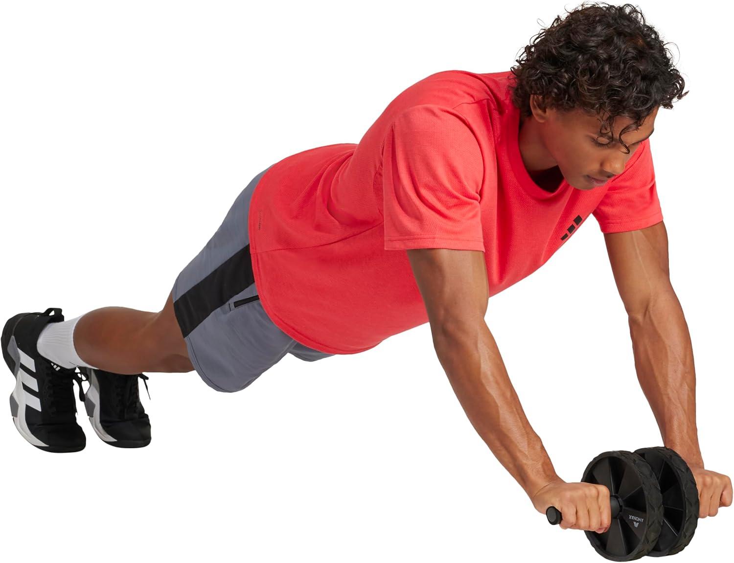 imageadidas Mens Train Essentials Feelready Novelty TShirtPure Ruby