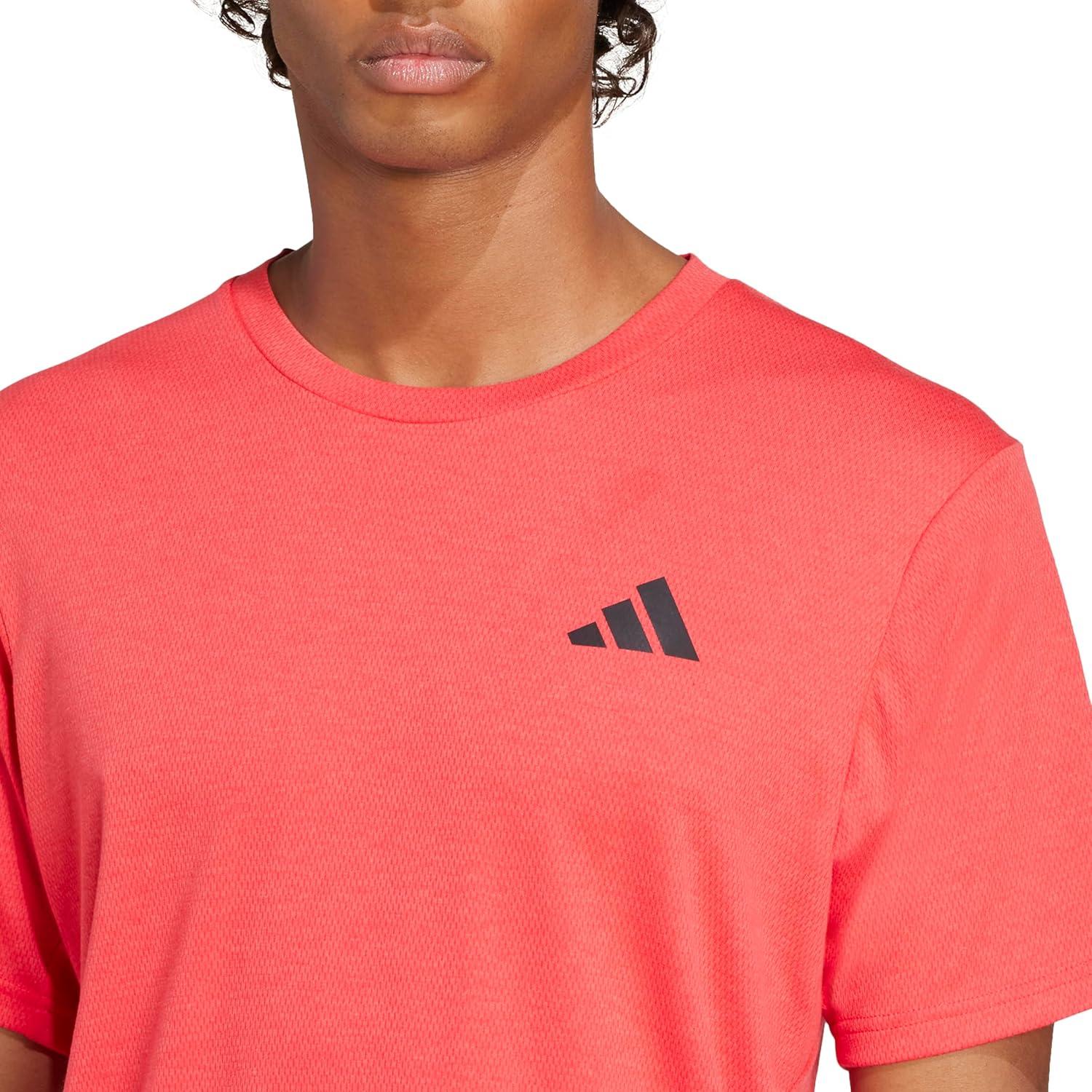 imageadidas Mens Train Essentials Feelready Novelty TShirtPure Ruby