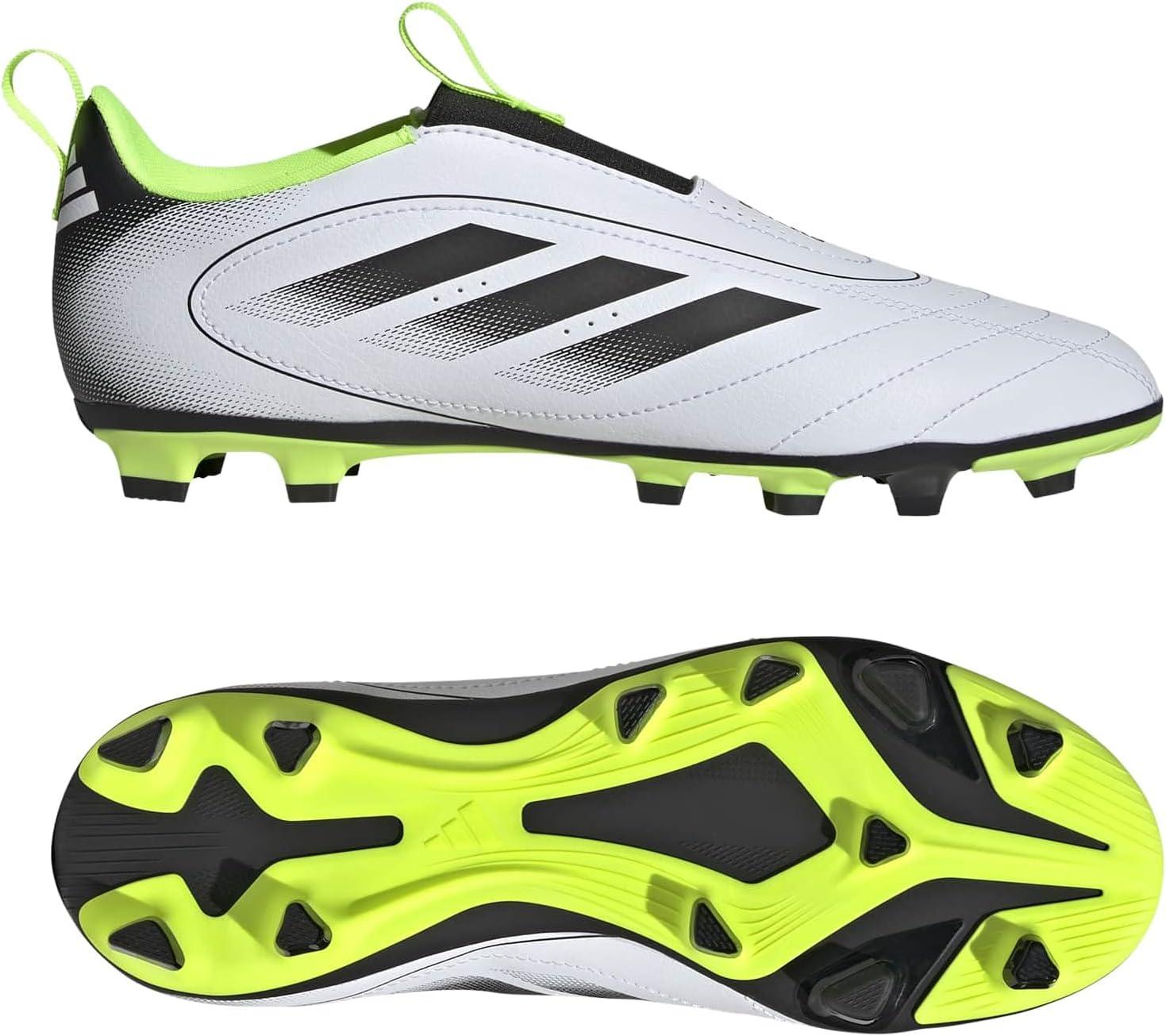 imageadidas UnisexChild Goletto Ix Laceless Firm GroundMulti GroundWhiteBlackLucid Lemon