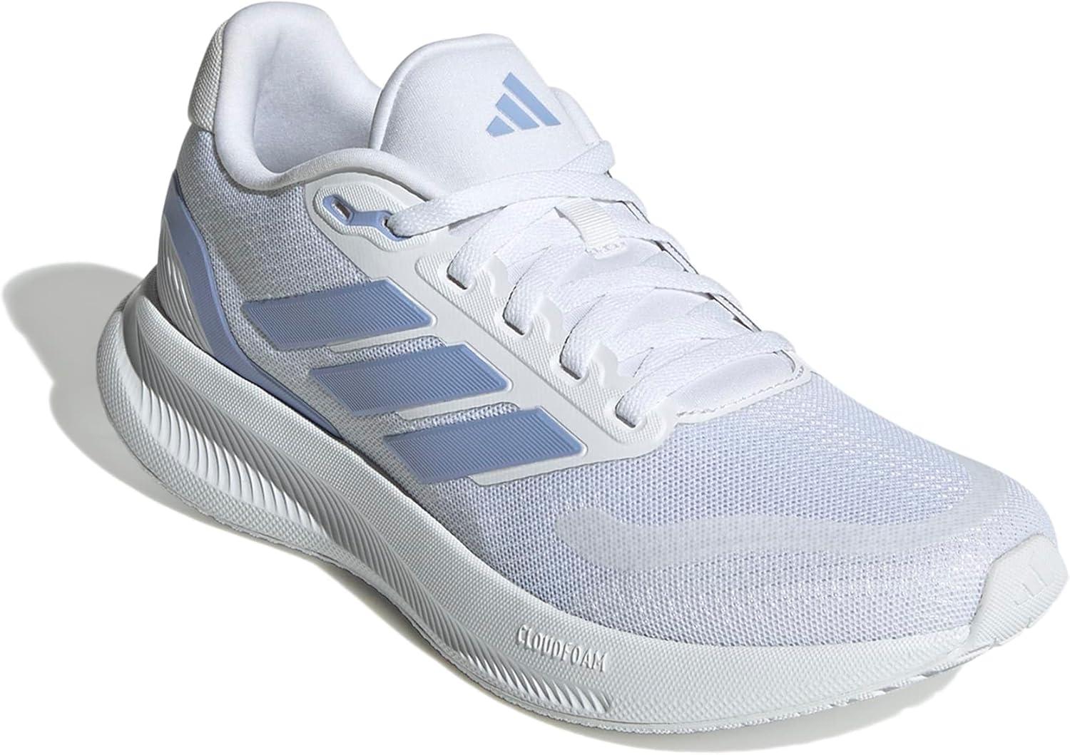 imageadidas Womens Run Falcon 5 Running ShoesWhiteBlue SparkBlack