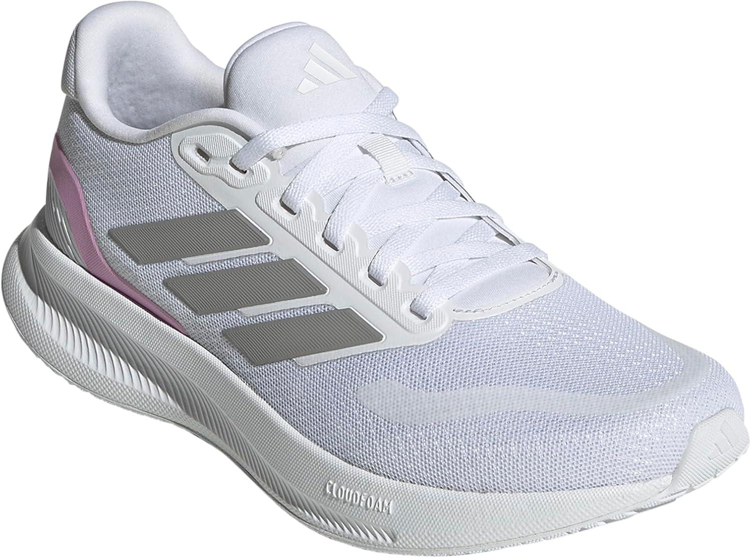 imageadidas Womens Run Falcon 5 Running ShoesWhiteSolid GreyBlack