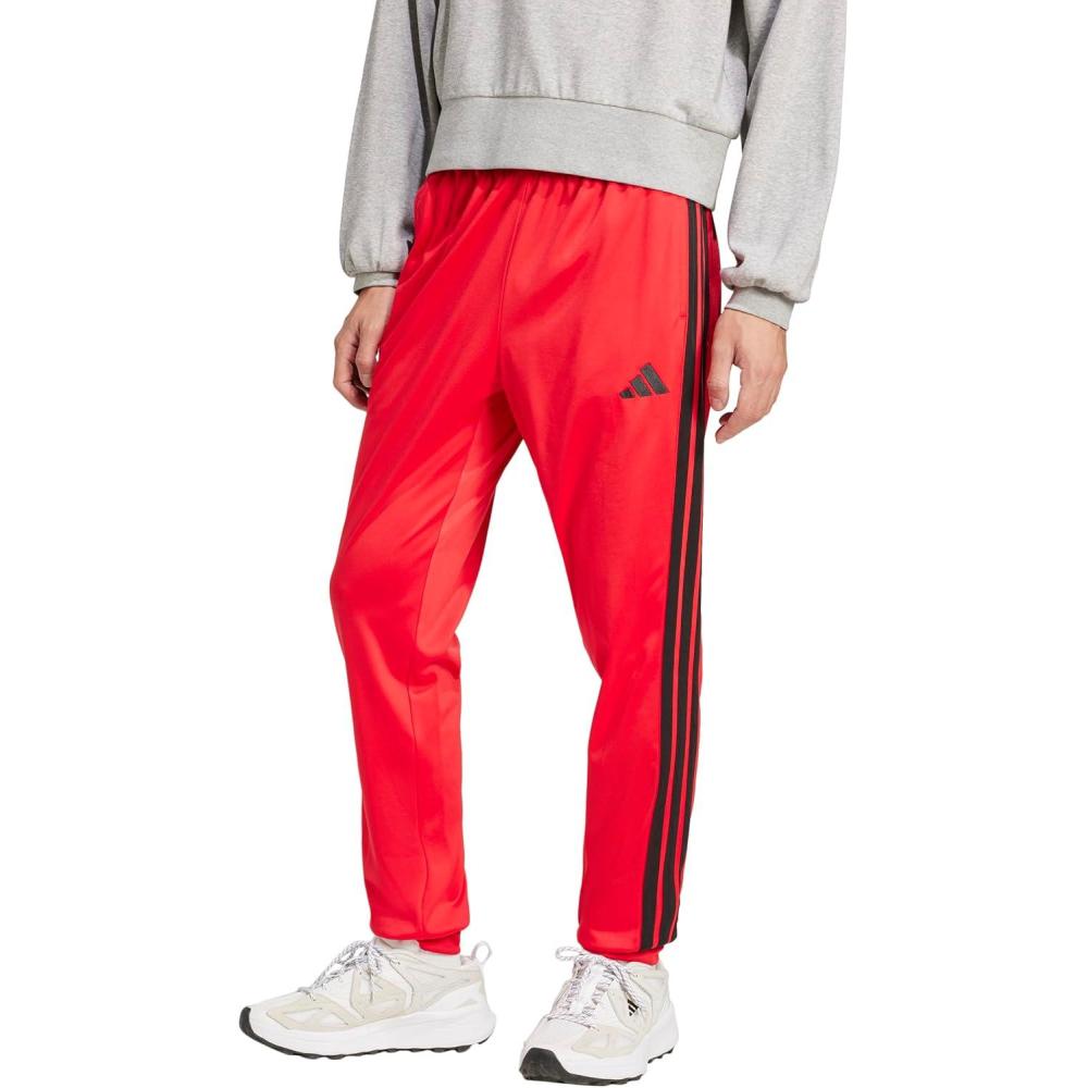 imageadidas Mens 3Stripes Tricot Tapered Track PantsPure Ruby
