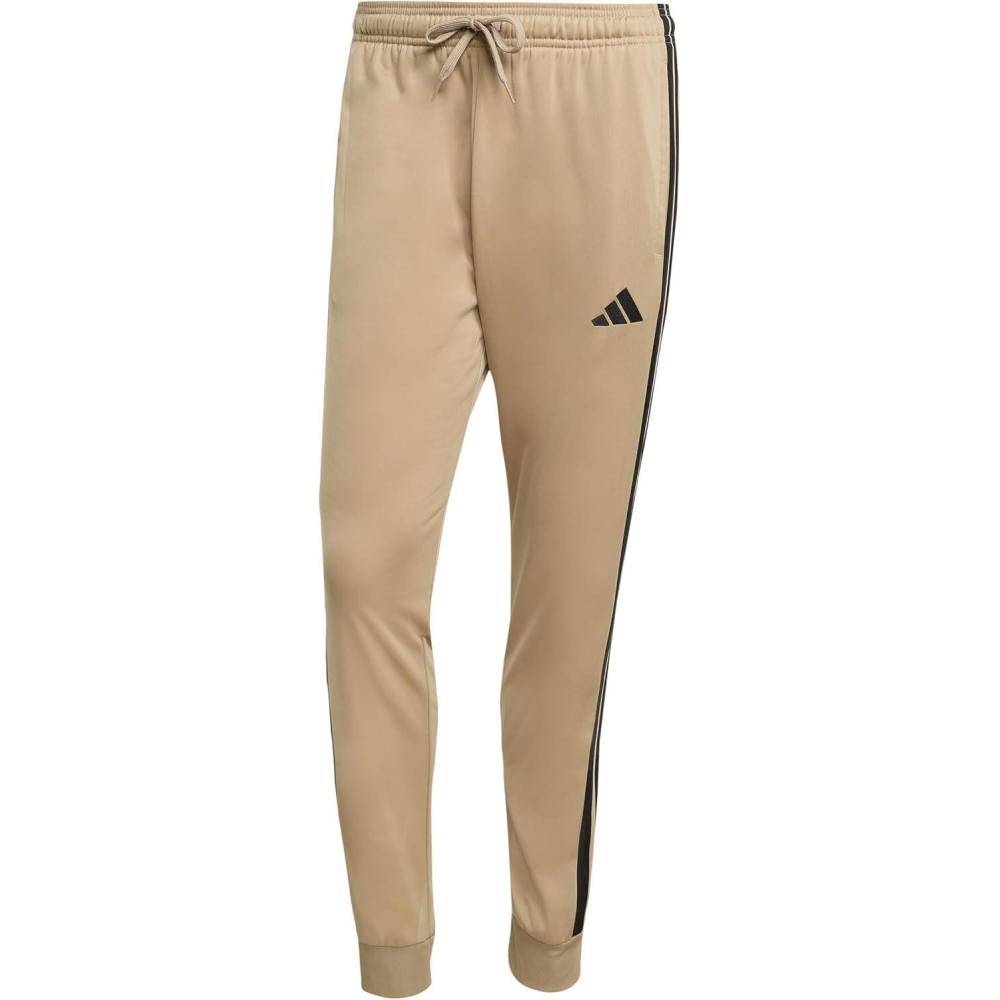 imageadidas Mens 3Stripes Tricot Tapered Track PantsWarm Sandstone