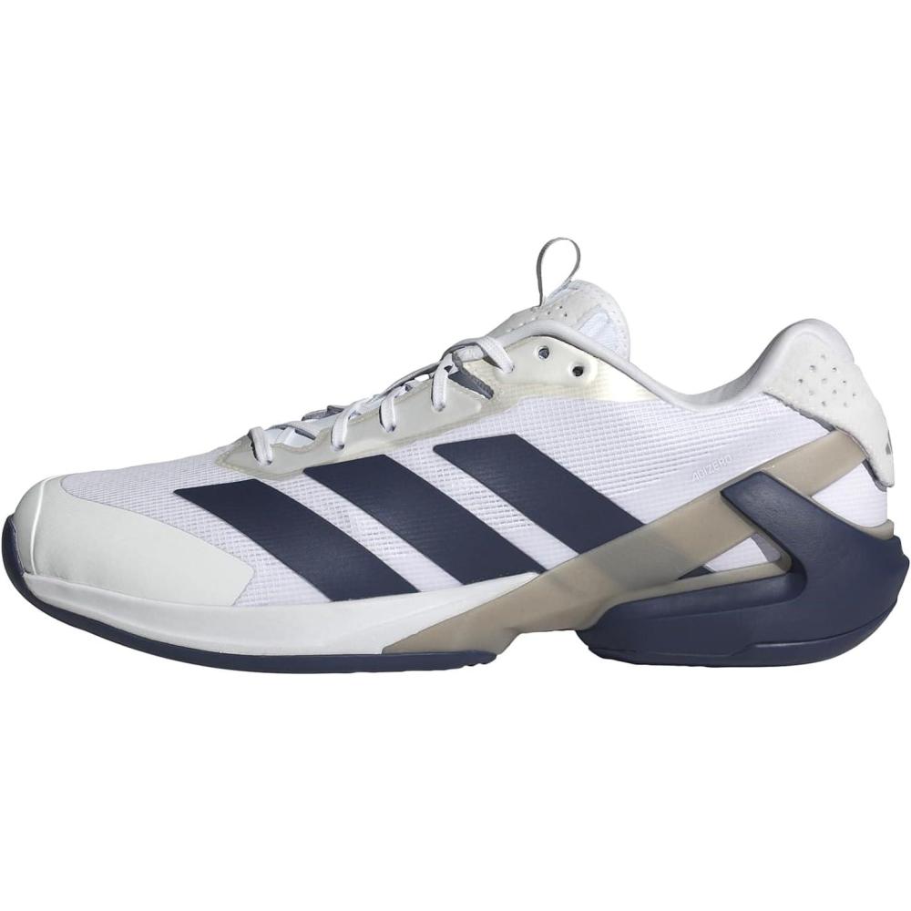 imageadidas Mens Adizero Ubersonic 5 Tennis ShoesWhiteDark BlueSilver Metallic