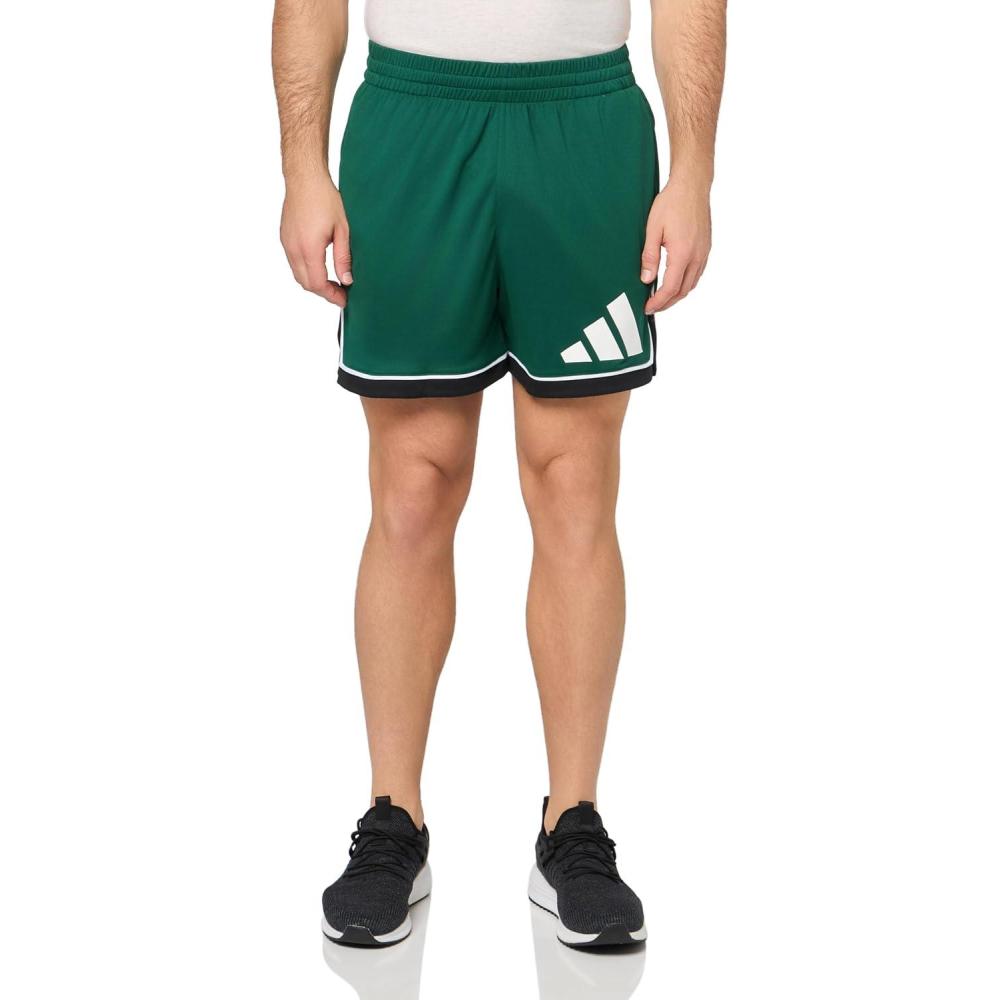 imageadidas Mens Badge of Sport Basketball ShortsTeam Dark GreenBlack