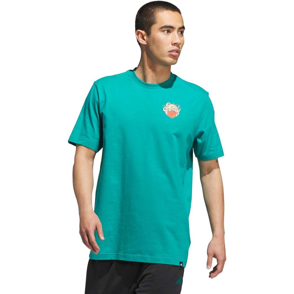 imageadidas Mens Basketball Graphic TShirtPure TealNothing But Net