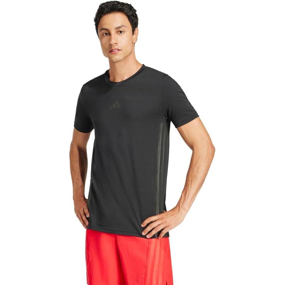 imageadidas Mens Designed for Training 3Stripes TShirtBlack