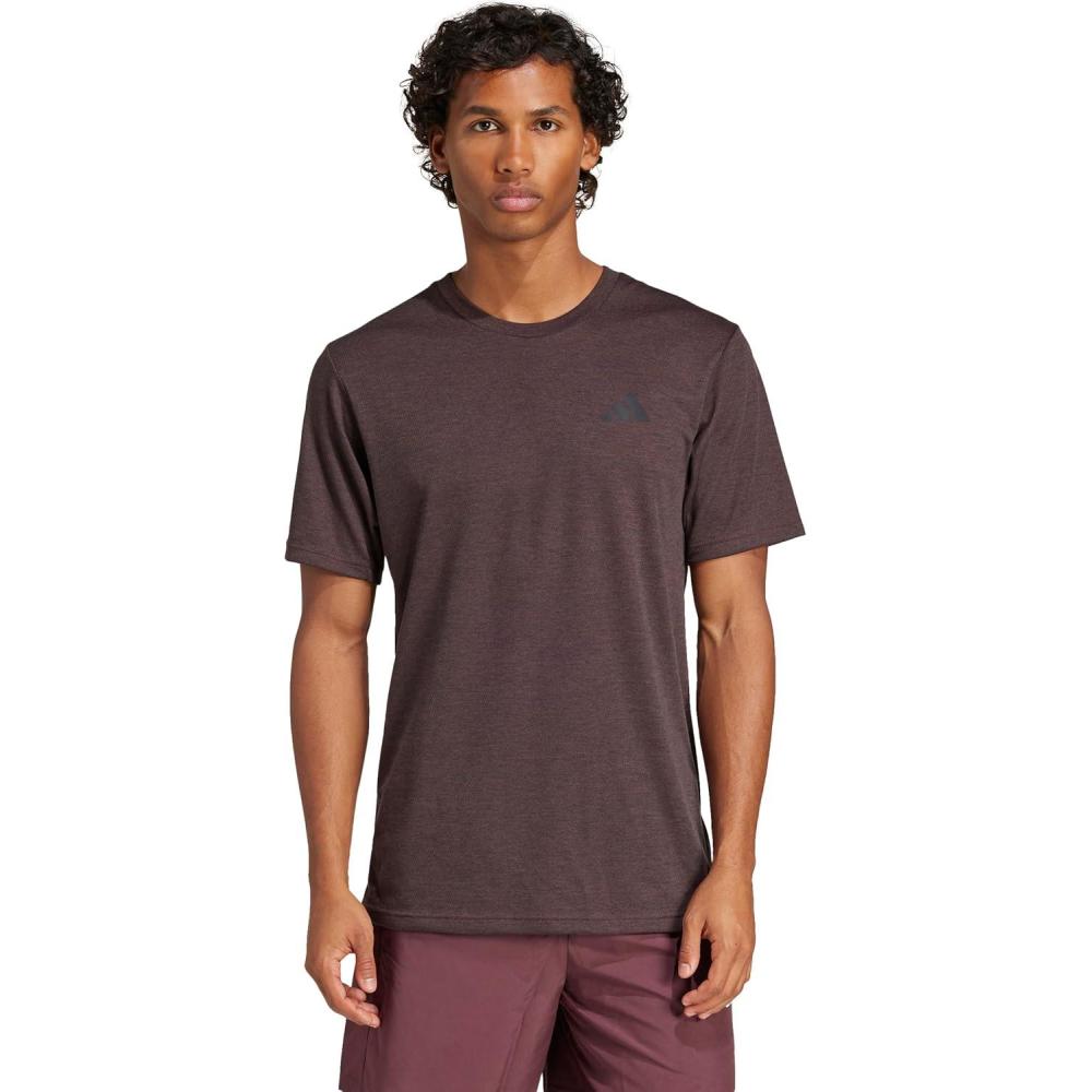 imageadidas Mens Train Essentials Feelready Novelty TShirtAurora Ruby