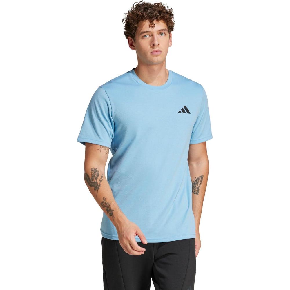 imageadidas Mens Train Essentials Feelready Novelty TShirtSemi Blue BurstBlack