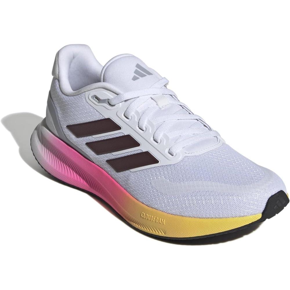 imageadidas Womens Run Falcon 5 Running ShoesWhiteAurora MetBlack