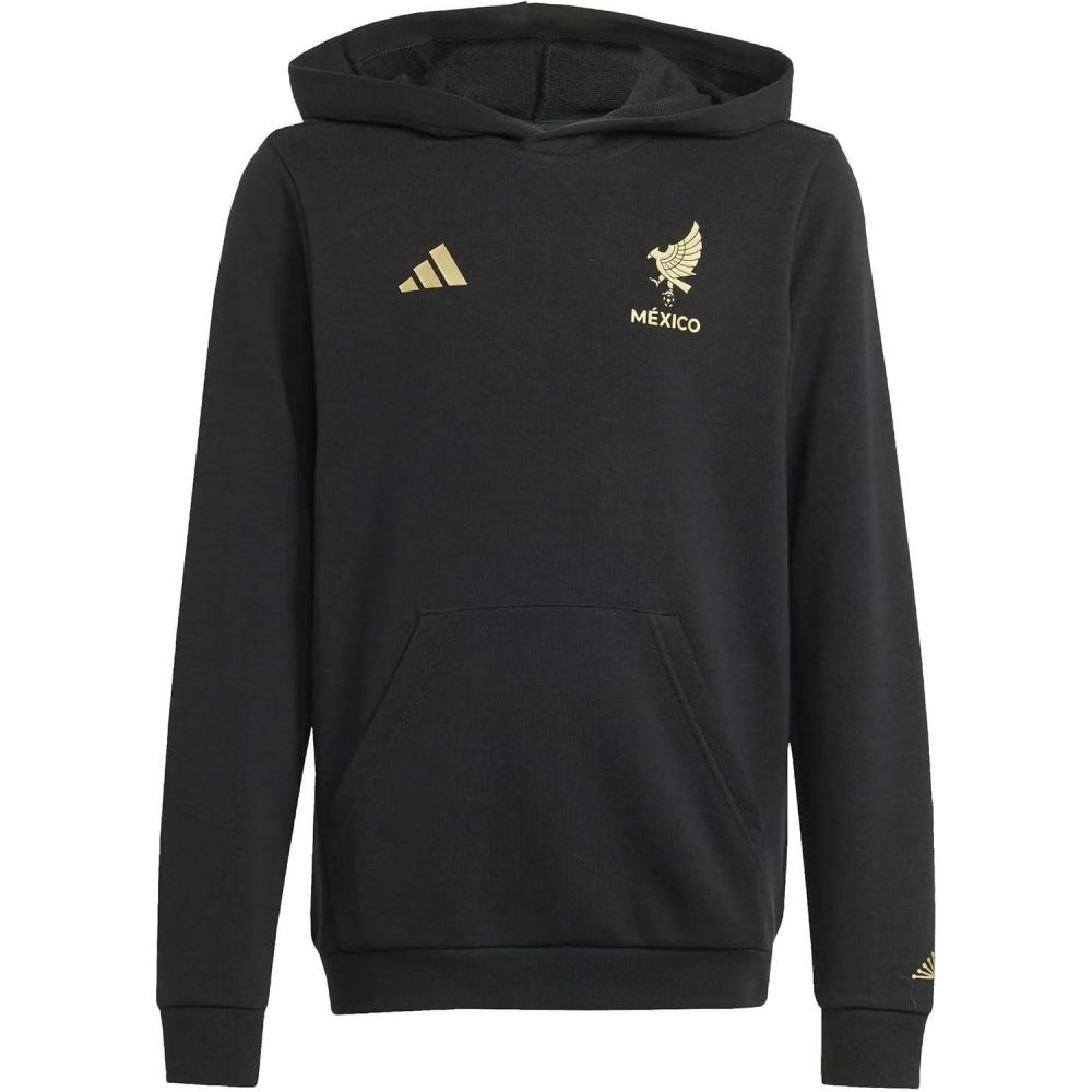 imageadidas unisexchild Mexico 2025 HoodieBlackGold Metallic