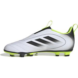 adidas Unisex-Child Goletto Ix Laceless Firm Ground/Multi Ground(White/Black/Lucid Lemon)