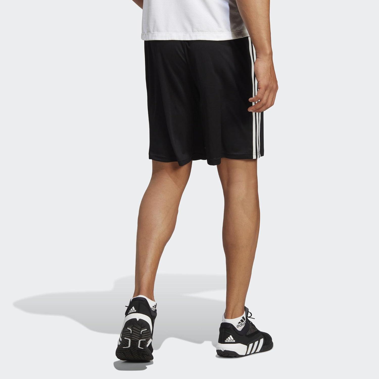 imageadidas Mens Train Essentials Piqu 3Stripes Training ShortsBlackWhite
