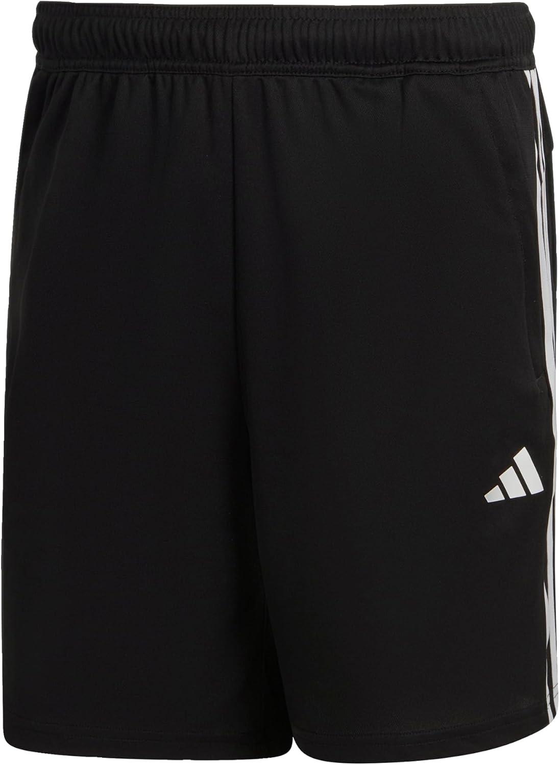 imageadidas Mens Train Essentials Piqu 3Stripes Training ShortsBlackWhiteBlack